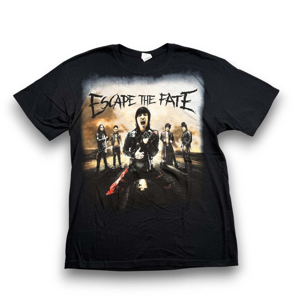Anvil Escape The Fate T-Shirt Men XL Black Ungrateful Tour 2013 Band Tee Vintage